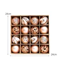 Set di 16 palline di Natale oro champagne con finiture strutturate e glitterate - Palline Oro Champagne 16 Pezzi