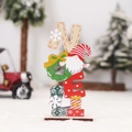 Decorazione da tavolo in legno NOEL con gnomo natalizio e base a forma di regalo - Stile Noel