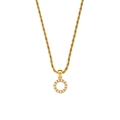 Elegant 18K gold plated rope chain necklace with a pearl-inlaid circle pendant - Style O (Circle)