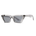 Occhiali da sole rettangolari retrò con montatura grigio fumo e lenti grigio scuro - Montatura Grigio Trasparente / Lenti Grigie