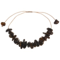 Adjustable hand-woven bracelet with irregular tiger eye natural stone fragments - Tiger Eye Color Braided Style (3279)