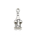 Silver wine bottle and glasses alloy pendant charm for DIY jewelry and necklaces - 10566-Antique Silver Wine Set Charm