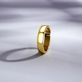 Minimalist adjustable open ring for men in polished golden finish stylish simple band - Adjustable Open / Gold