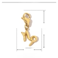 Detailed parameter display showing 21mm Capricorn zodiac pendant in 14K gold stainless steel - Capricorn