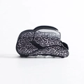 Classic British leopard print hair claw clip in black and white finish for women - Leopard Print Black Hat Style