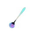 Rainbow plated stainless steel flower head coffee spoon with long handle design - Rainbow / Pansy