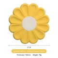 Lemon yellow daisy silicone heat resistant mat, 17cm diameter floral pan coaster - 17cm / Lemon Yellow