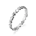 Anillo de corazón plateado minimalista en acero inoxidable pulido para mujer apilable - Talla 7 / Color Acero