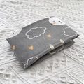 Washable grey cat bed with cute cartoon rabbit and cloud patterns in cotton-linen fabric - Grey Rabbit (Cloth Only)