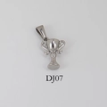 Vintage silver star heart trophy pendant in stainless steel with a metallic finish - DJ07-Trophy-Steel