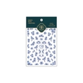 Autocollant à ongles MN-100F avec motifs de marguerites bleues et emballage pro - MN-100F Relief 3D
