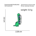 Emaille-Anstecknadel grüner Dino mit Büchern aus umweltfreundlicher Legierung - CC2293 Dinosaurier hält Bücher