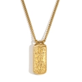18K vergulde roestvrijstalen tarotketting met rechthoekige hanger en nummer 666 - Digitale Tarotkaart-Goud-666