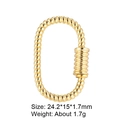 Gold rope textured oval screw gate carabiner lock for jewelry making 24.2x15mm - Style 89 (Gold Twisted Rope Clasp 24.2x15mm)