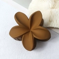Frosted coffee brown flower hair claw clip in a minimalist matte petal design - Matte Yellow Coffee