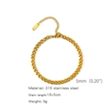 Golden 5mm Cuban link bracelet in 18K gold plated stainless steel with extension chain - 6-Side Polished Curb Chain (ZHSLG16)
