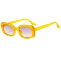 Occhiali da sole retrò con montatura rettangolare gialla e lenti sfumate viola donna - Giallo Trasparente