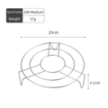 Support de cuisson vapeur en inox 20cm avec trois anneaux et pieds ondulés - Fil 2,3mm 20# Moyen (Diam 20cm/Haut 4,5cm)