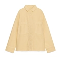 Pale yellow long sleeve shirt with chest pockets and button-down front on white background - XS / Light Yellow