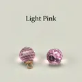 Botón de vidrio facetado rosa claro con lazo de metal dorado para ropa tradicional - 10mm / Rosa Claro