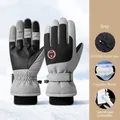Winter thermal grey ski gloves with waterproof Oxford fabric and touchscreen fingertips - XL / SK28 Waterproof Bag Style / Light Gray