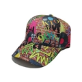 Retro 80s 90s disco party baseball cap with colorful graffiti print and street style - M (56-60cm) / Street Brick Wall Graffiti Pattern (B)
