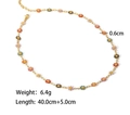 Colorful daisy beaded necklace with enamel flowers and adjustable lobster clasp extension - Colorful Daisy (gyy)