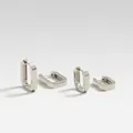 Orecchini a cerchio rettangolari in argento minimalisti in varianti piccole e grandi - Grande / Argento