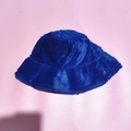 Winter royal blue faux fur bucket hat with thick plush lining for women - 56-58cm / Sapphire Blue