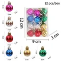 Set di 12 palline di Natale sfaccettate da 3cm in 6 colori con finitura galvanizzata - Sfaccettatura a Rombo