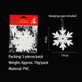 Glitzernde weiße PVC-Weihnachtsschneeflocken zum Aufhängen im 3er-Pack, Größe 10 cm - Schneeflocke Stil (W1-28)