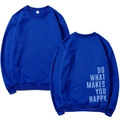 Sweat bleu roi Y2k avec inscription blanche DO WHAT MAKES YOU HAPPY imprimée - S / Bleu 312