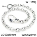Silver punk skull pants chain with heavy metal O-link design and embossed clip - Style C - Skull Head (KK108-Z)