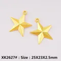Golden alloy star charms with matte finish for DIY jewelry making 25x23x2.5mm - XK2627# Gold