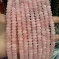 Strand of natural rose quartz abacus beads for handmade jewelry making and DIY projects - 5*8mm (Per Strand) / Rose Quartz