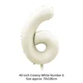40 inch cream white number 6 foil balloon for birthday party decorations - 40 Inch Number 6 / Cream White