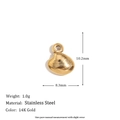 Marine shell charm in 14K gold-plated stainless steel for DIY jewelry making - Clam Pendant - Gold