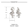 Dimensioni dettagliate per ciondoli a fenicottero con altezza 19mm e larghezza 8mm - Ciondolo Fenicottero / YE029-1 Argento Fenicottero