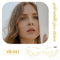 Metallic gold star and flower face tattoo stickers for makeup, model VB-043 design - VB-043 (Gold Metallic) / Gold