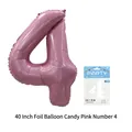 40-inch candy pink number 4 foil balloon for birthday party decorations with card packaging - Candy Pink Number 4 / 40 Inch / 1PC