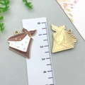 Western style cake pendant charm in brown and white enamel with golden finish - Cowboy Bandana (Brown)