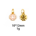 Dettaglio di ciondoli a forma di garofano per gioielli DIY, misure 10x12mm e peso di 1g - No.5-Fiore di Smalto Rosa