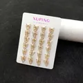 Elegant 18K gold-plated long tassel earrings with heart and bow clear cubic zirconia - Tassel Bow Heart Shape (Style 1) / 18K Gold