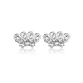 Minimalist S925 silver crown stud earrings featuring sparkling cubic zirconia stones - 925 Silver / Platinum (White Stone)