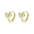 Polierte 18K Gold Schleifen-Ohrringe für Damen mit einem minimalistischen Design - Weißgold