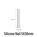White 5x30mm translucent silicone nail mold for resin DIY projects and crafts - 5x30mm / White