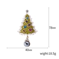 Green rhinestone Christmas tree brooch with grey pearl pendant and size dimensions - Green Check Pearl Pendant Style (Christmas Tree 2)