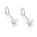 Minimalist S999 sterling silver heart stud earrings with a polished metallic finish - S999 Pure Silver / Heart Stud Earrings