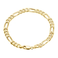 Golden S925 sterling silver Figaro chain bracelet with secure lobster clasp finish - 5MM Figaro Chain - 18K Gold / 18cm