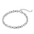 Schlankes silbernes Edelstahlarmband im Kaffeebohnen-Design mit verstellbarem Verschluss - Reines Silbernes Armband (KB144420-KFC)
